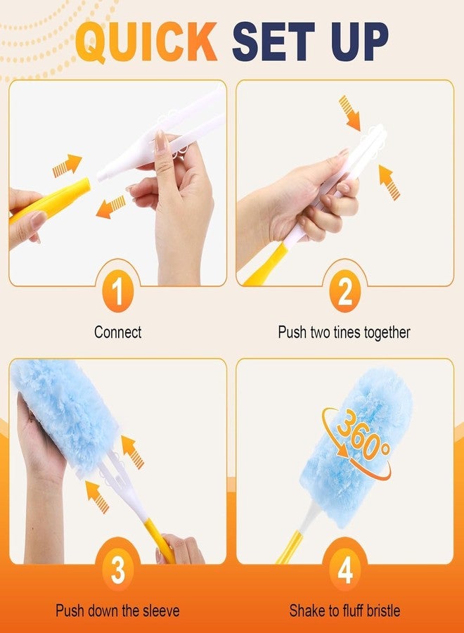WSPER 50 Pack Duster Refills for Swiffer Duster,Disposable Dusters Kit for Cleaning Home, Office, Ceiling Fans, Furniture (50 Count+ 3FT Extended Handle +1 Handle) - Image 4
